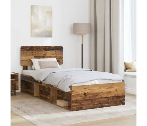 Gultas Rāmis Vecs Koks 90 X 200 Cm Ciets Priedes Koks Vidaxl