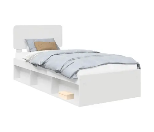 Lovos Rėmas Balta 90 X 190 Cm Kietos Pušies Mediena