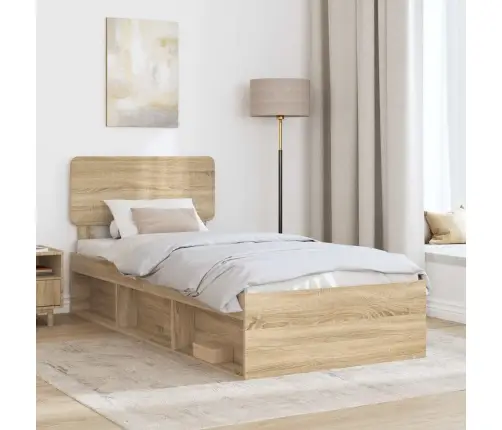 Gultas Rāmis Sonoma 90 X 190 Cm Ciets Priedes Koks Vidaxl