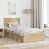 Gultas Rāmis Sonoma 90 X 190 Cm Ciets Priedes Koks Vidaxl