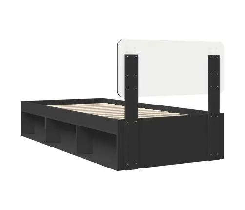 Gultas Rāmis Melna 75 X 190 Cm Ciets Priedes Koks Vidaxl