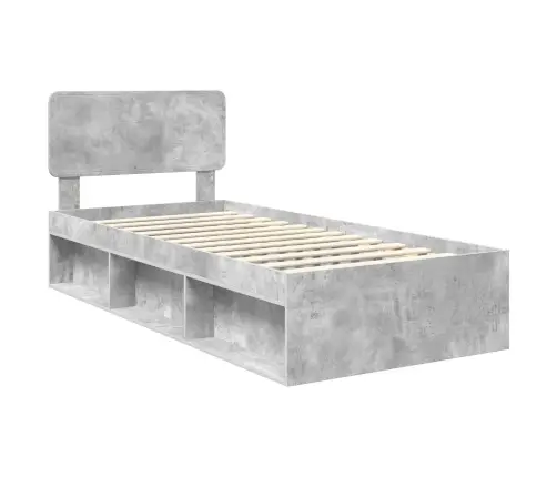 Lovos Rėmas Betono Pilka 75 X 190 Cm Kietos Pušies Mediena