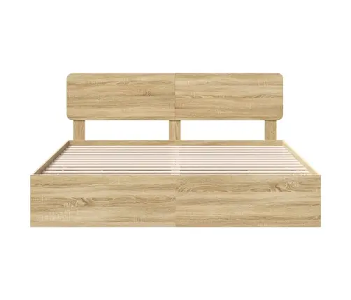 Gultas Rāmis Sonoma Ozols 200 X 200 Cm Inženieru Koks Vidaxl