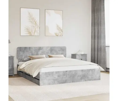 Lovos Rėmas Betono Pilka 200 X 200 Cm Inžinerinė Mediena