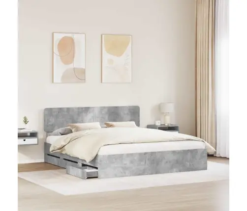 Lovos Rėmas Betono Pilka 200 X 200 Cm Inžinerinė Mediena