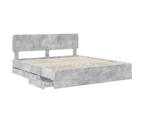 Lovos Rėmas Betono Pilka 200 X 200 Cm Inžinerinė Mediena