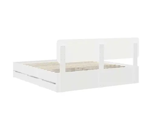 Lovos Rėmas Su Stalčių Balta 180 X 200 Cm Inžinerinė Mediena
