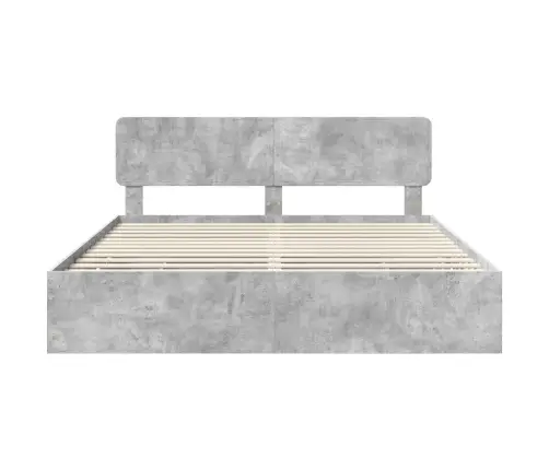 Gultas Rāmis Betona Pelēks 180 X 200 Cm Inženieru Koks Vidaxl