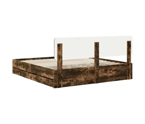 Gultas Rāmis Dūmaka Ozols 180 X 200 Cm Inženieru Koks Vidaxl