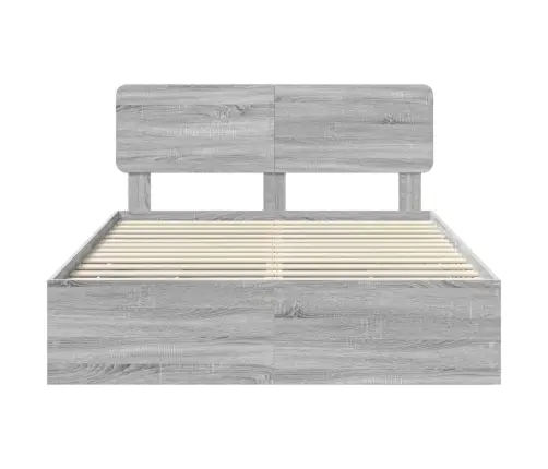 Gultas Rāmis Pelēks Sonoma 160 X 200 Cm Inženieru Koks Vidaxl
