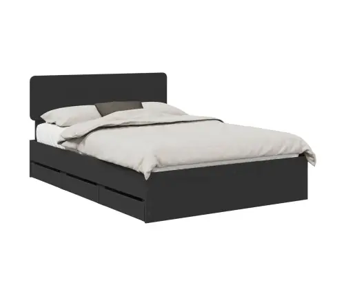 Voodi Raam Sahtliga Peaga Must 150 X 200 Cm Inseneripuit