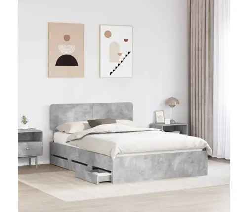 Lovos Rėmas Betono Pilka 150 X 200 Cm Inžinerinė Mediena