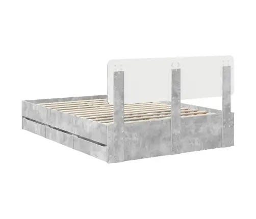 Lovos Rėmas Betono Pilka 150 X 200 Cm Inžinerinė Mediena