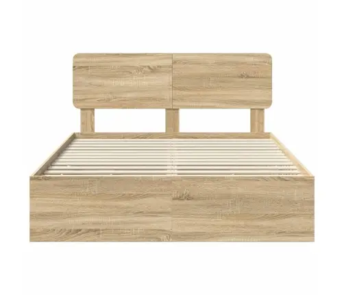 Voodi Raam Sahtliga Peaga Sonoma Tamm 140 X 190 Cm Inseneripuit