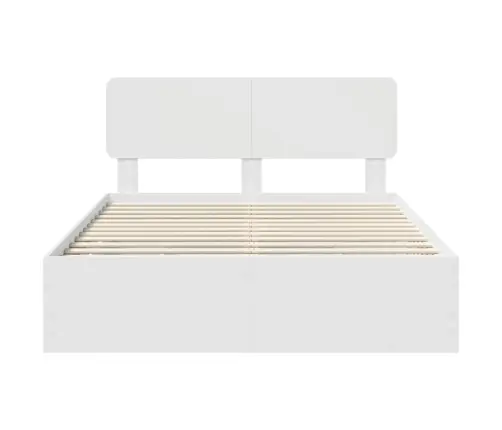 Gultas Rāmis Ar Atvilktni Balts 140 X 200 Cm Inženieru Koks Vidaxl