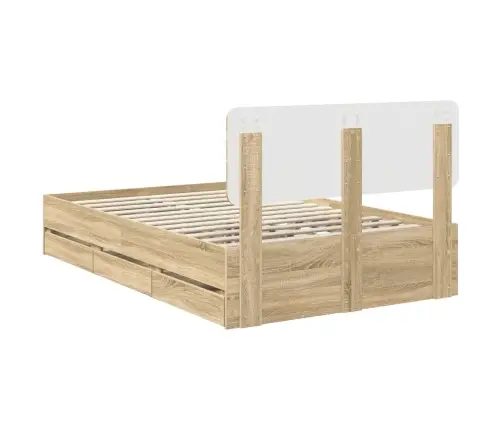 Gultas Rāmis Sonoma Ozols 120 X 190 Cm Inženieru Koks Vidaxl