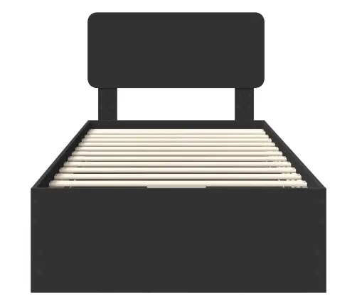 Gultas Rāmis Ar Atvilktni Melna 100 X 200 Cm Inženieru Koks Vidaxl