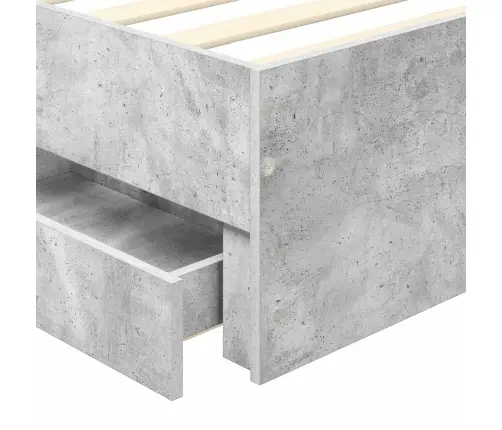 Gultas Rāmis Betona Pelēks 100 X 200 Cm Inženieru Koks Vidaxl