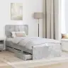 Gultas Rāmis Betona Pelēks 100 X 200 Cm Inženieru Koks Vidaxl