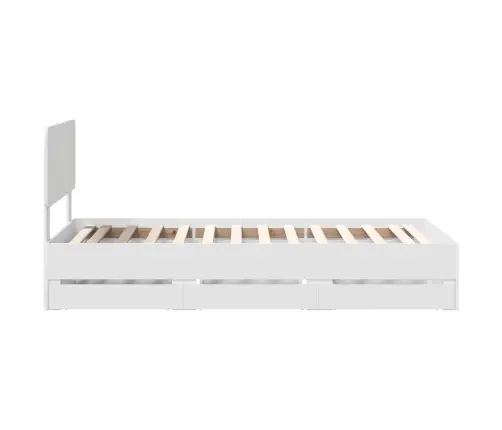 Gultas Rāmis Ar Atvilktni Balts 90 X 190 Cm Inženieru Koks Vidaxl