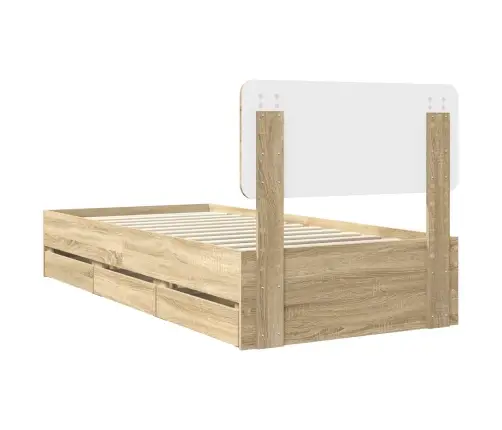 Gultas Rāmis Sonoma Ozols 90 X 190 Cm Inženieru Koks Vidaxl