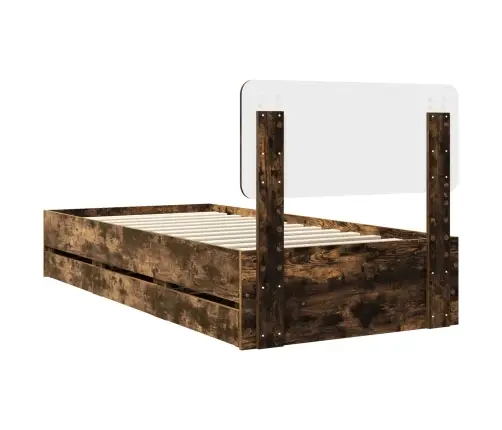 Gultas Rāmis Dūmaka Ozols 90 X 190 Cm Inženieru Koks Vidaxl