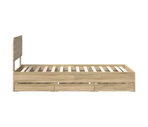 Gultas Rāmis Sonoma Ozols 90 X 200 Cm Inženieru Koks Vidaxl