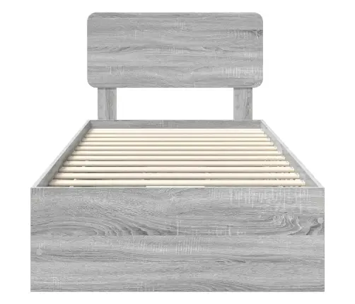 Gultas Rāmis Pelēks Sonoma 75 X 190 Cm Inženieru Koks Vidaxl