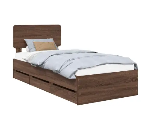 Voodi Raam Sahtliga Peaga Pruun Tamme 75 X 190 Cm Inseneripuit