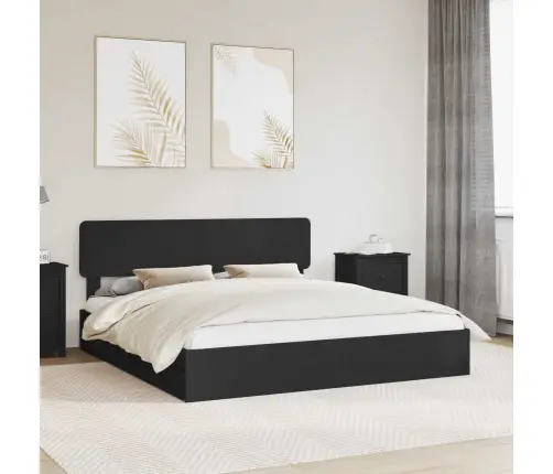 Glabāšanas Gulta Melna 200 X 200 Cm Inženierijas Koks Vidaxl