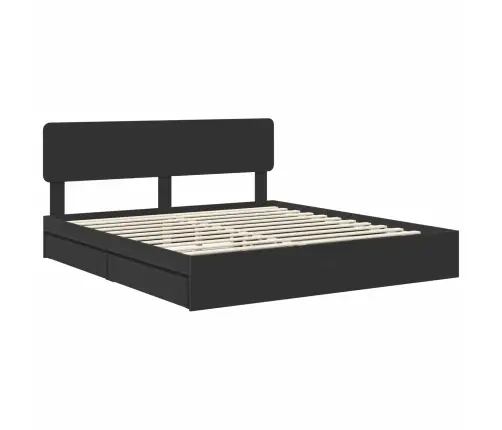 Glabāšanas Gulta Melna 200 X 200 Cm Inženierijas Koks Vidaxl