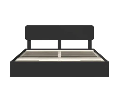 Glabāšanas Gulta Melna 200 X 200 Cm Inženierijas Koks Vidaxl