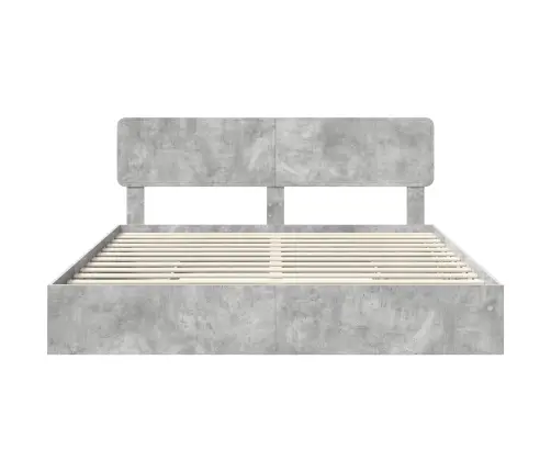 Laos Voodi Peaga Sahtliga Betoonhall 200 X 200 Cm Tehispuit