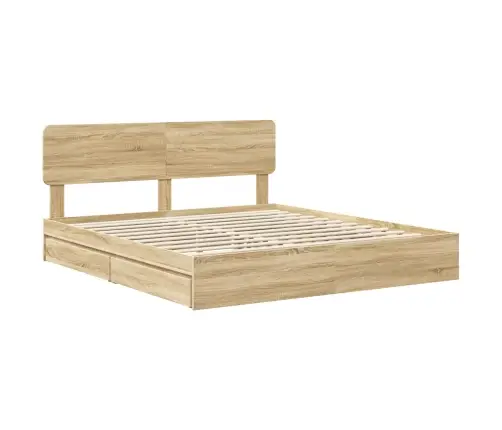 Glabāšanas Gulta Sonoma Ozols 180 X 200 Cm Inženierijas Koks Vidaxl