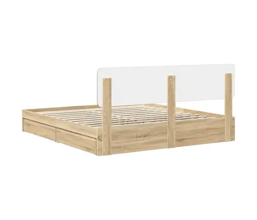 Glabāšanas Gulta Sonoma Ozols 180 X 200 Cm Inženierijas Koks Vidaxl