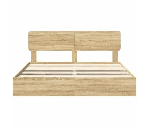 Glabāšanas Gulta Sonoma Ozols 180 X 200 Cm Inženierijas Koks Vidaxl