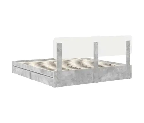 Laos Voodi Peaga Sahtliga Betoonhall 180 X 200 Cm Tehispuit