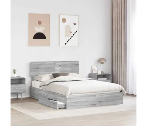 Laos Voodi Peaga Sahtliga Hall Sonoma 160 X 200 Cm Tehispuit