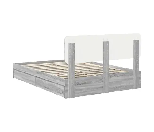 Laos Voodi Peaga Sahtliga Hall Sonoma 160 X 200 Cm Tehispuit