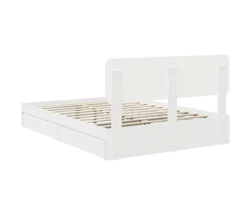 Glabāšanas Gulta Balts 140 X 190 Cm Inženierijas Koks Vidaxl