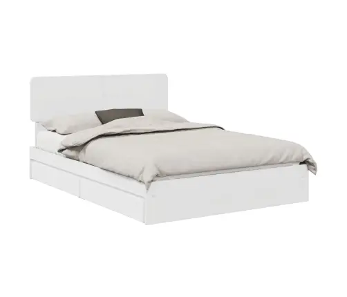 Glabāšanas Gulta Balts 140 X 190 Cm Inženierijas Koks Vidaxl