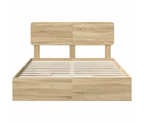 Laos Voodi Peaga Sahtliga Sonoma Tamm 140 X 190 Cm Tehispuit