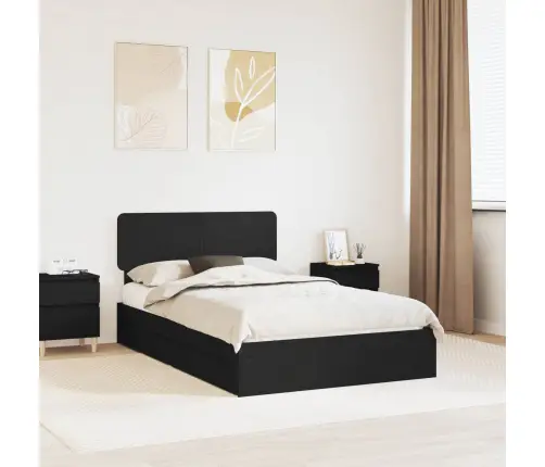 Glabāšanas Gulta Melna 135 X 190 Cm Inženierijas Koks Vidaxl