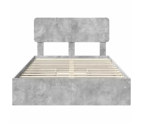 Laos Voodi Peaga Sahtliga Betoonhall 135 X 190 Cm Tehispuit