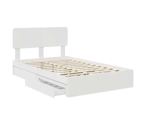 Glabāšanas Gulta Balts 120 X 200 Cm Inženierijas Koks Vidaxl