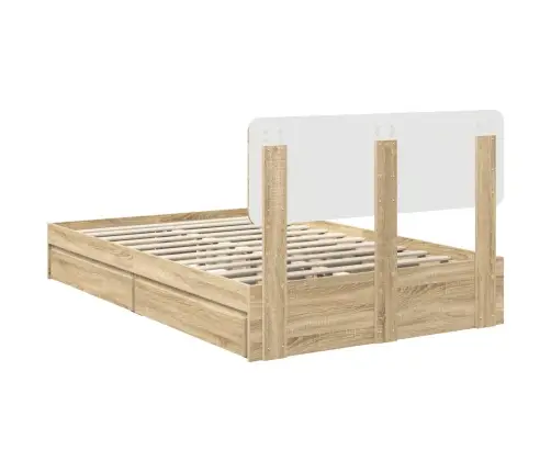 Glabāšanas Gulta Sonoma Ozols 120 X 190 Cm Inženierijas Koks Vidaxl