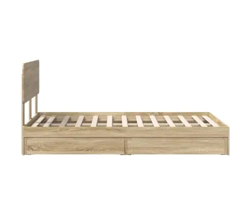 Glabāšanas Gulta Sonoma Ozols 120 X 190 Cm Inženierijas Koks Vidaxl