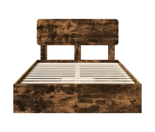 Glabāšanas Gulta Dūmaka Ozols 120 X 190 Cm Inženierijas Koks Vidaxl