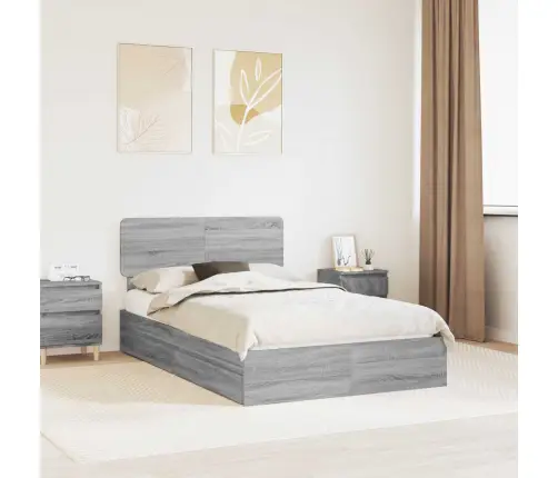 Glabāšanas Gulta Pelēks Sonoma 120 X 190 Cm Inženierijas Koks Vidaxl