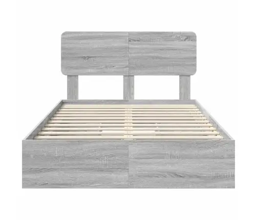 Glabāšanas Gulta Pelēks Sonoma 120 X 190 Cm Inženierijas Koks Vidaxl